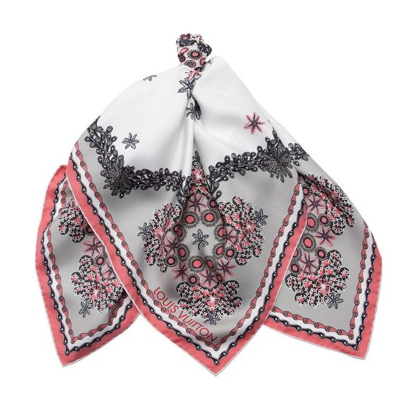 Louis Vuitton Silk Fleur de Coral Reef 90cm Scarf - Picture 2 of 4